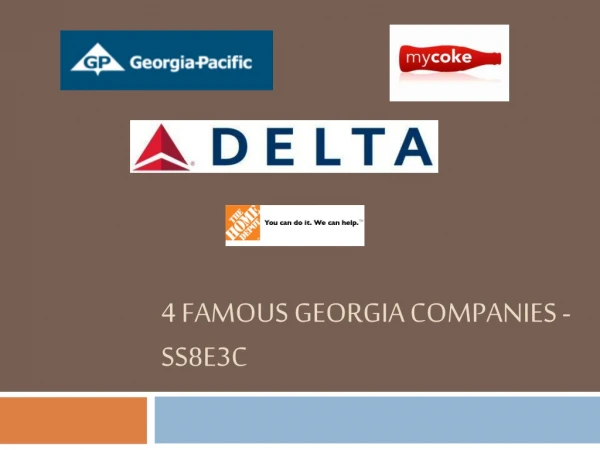 4 Famous Georgia Companies - SS8E3c