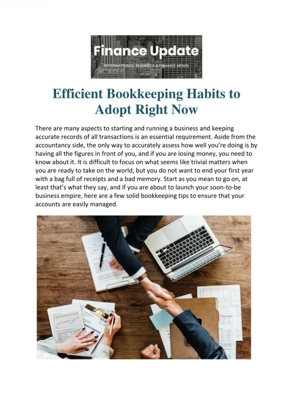 Efficient Bookkeeping Habits to Adopt Right Now