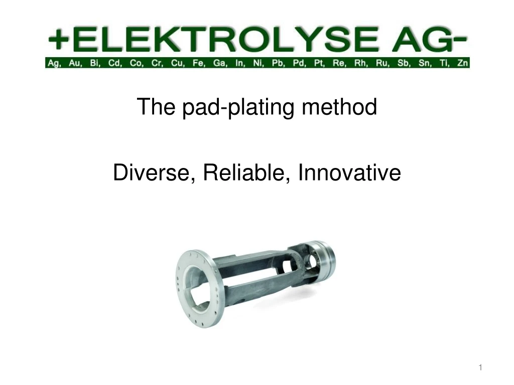 the pad plating method diverse reliable innovative