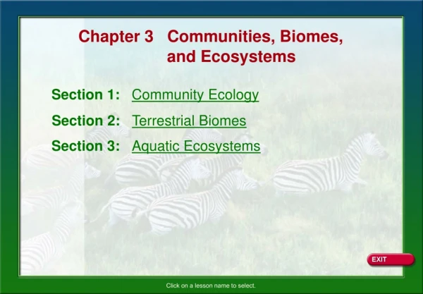 Section 1: Community Ecology