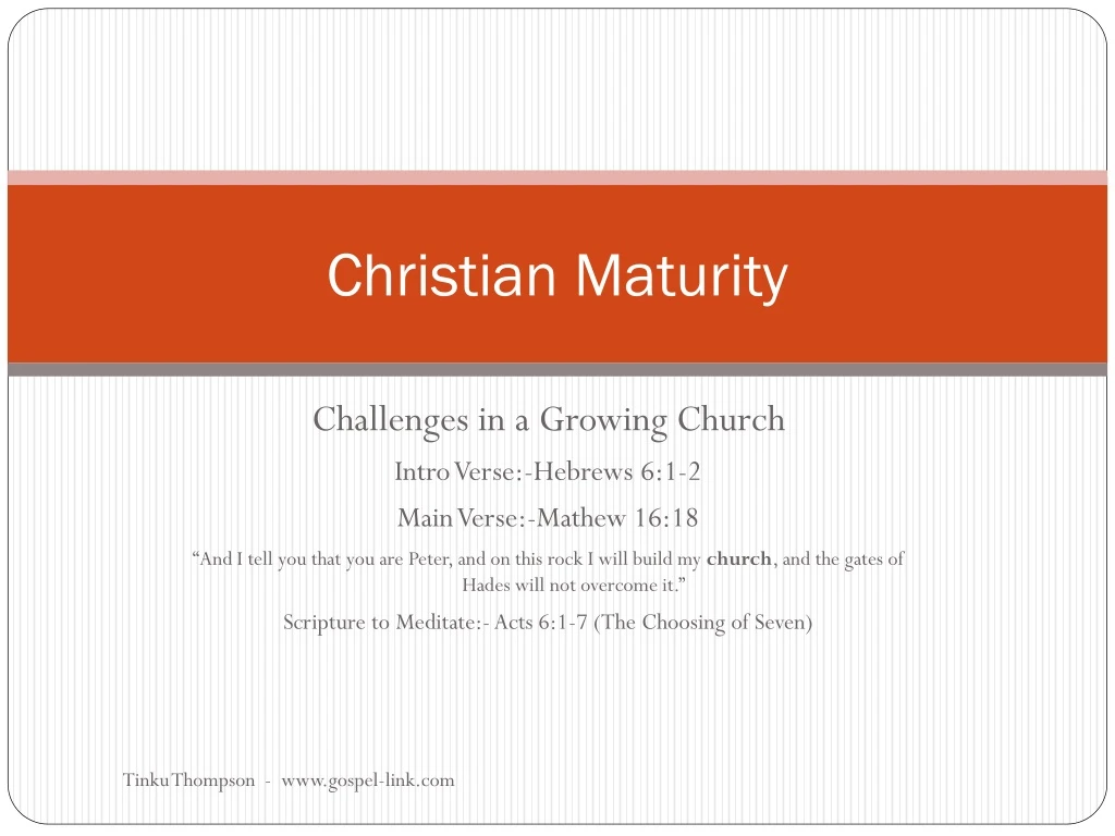 christian maturity