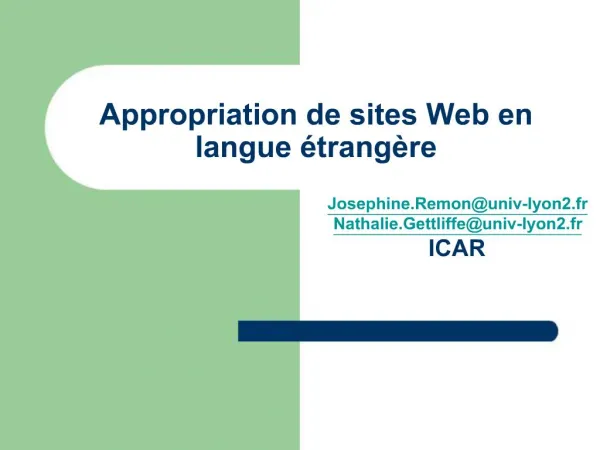 Appropriation de sites Web en langue trang re