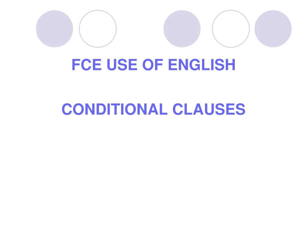 fce use of english conditional clauses