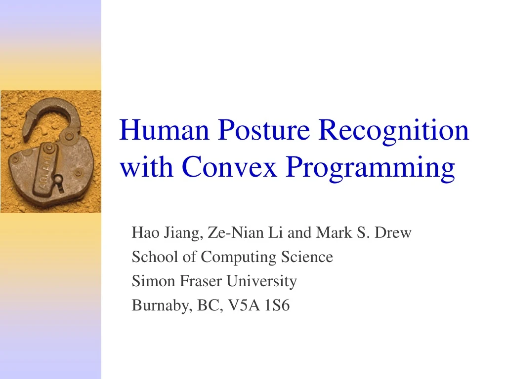 human posture recognition with convex programming