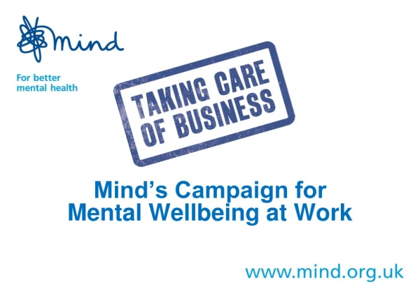 Mind’s Campaign for Mental Wellbeing at Work
