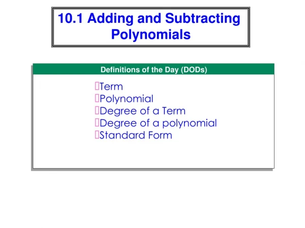 Definitions of the Day (DODs)