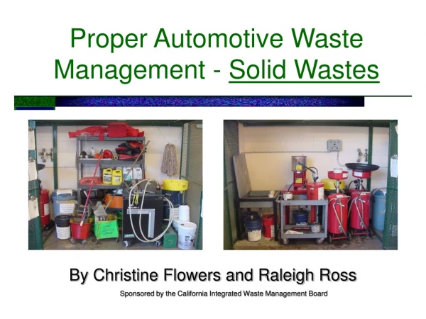 Proper Automotive Waste Management - Solid Wastes