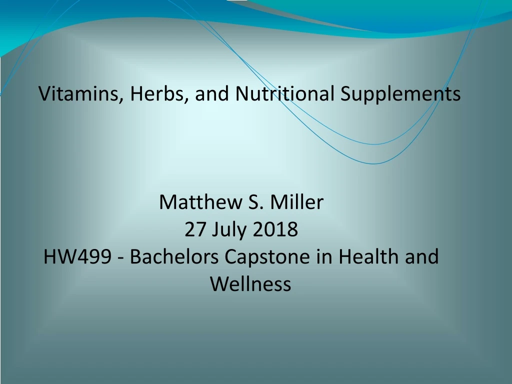 vitamins herbs and nutritional supplements
