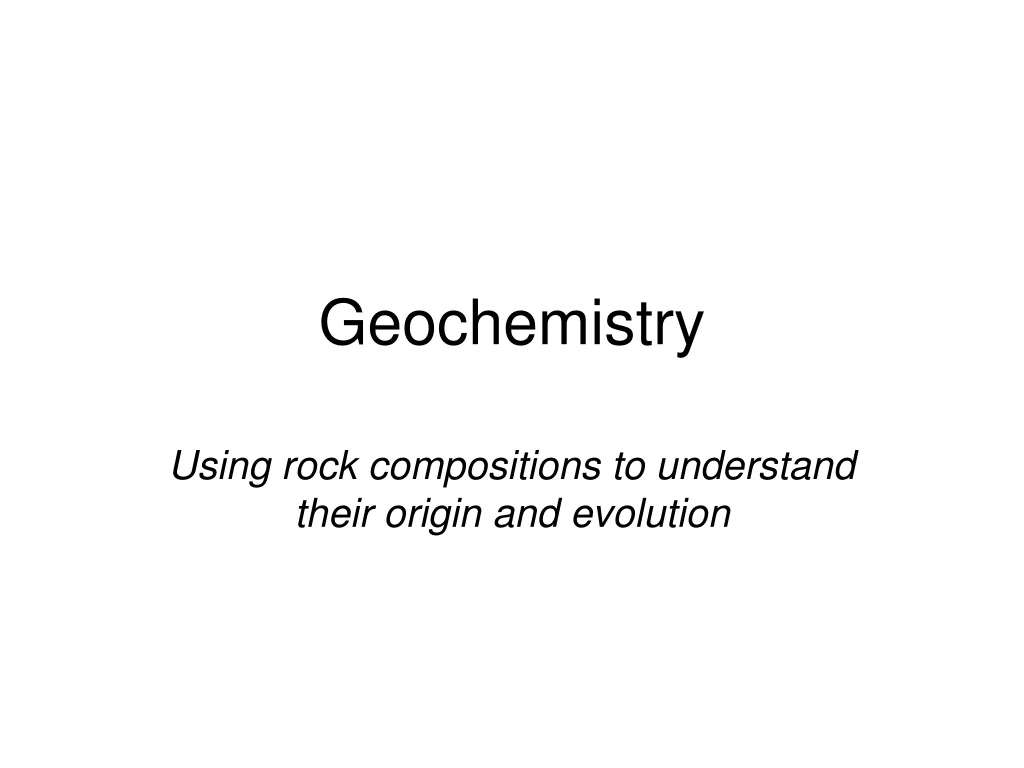 geochemistry