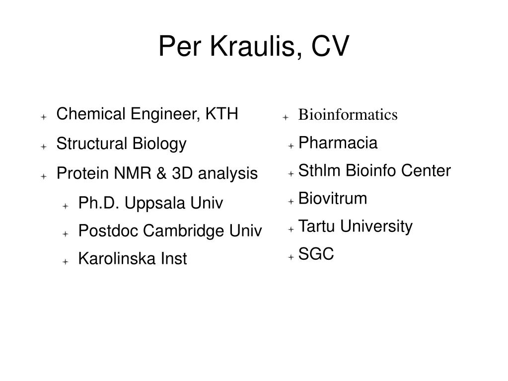 per kraulis cv