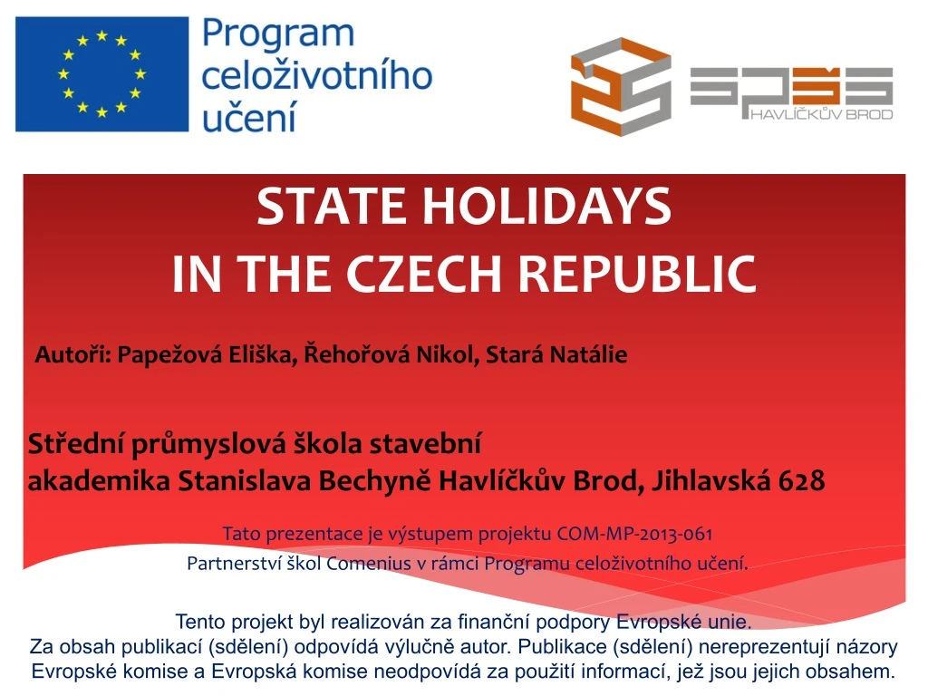 state holidays in the czech republic