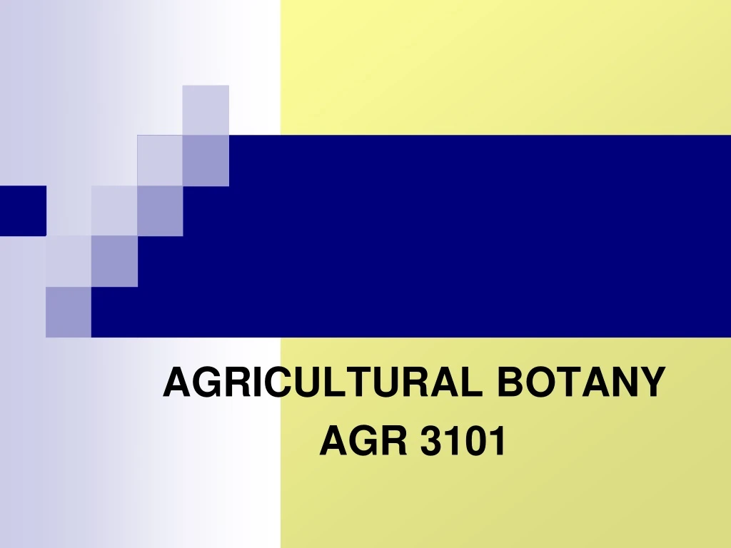 agricultural botany agr 3101