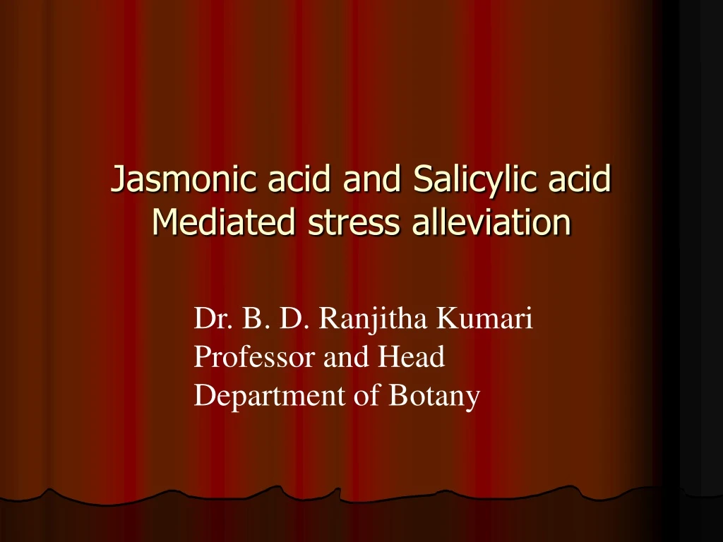 jasmonic acid and salicylic acid mediated stress alleviation