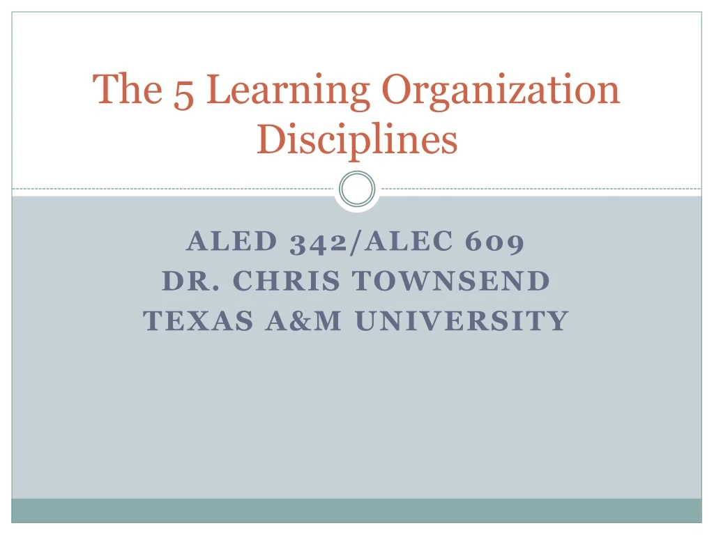 the 5 learning organization disciplines