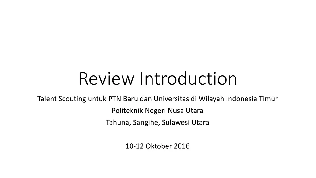 review introduction