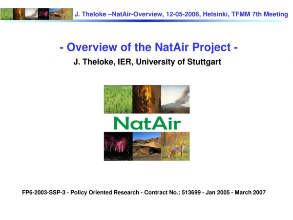 - Overview of the NatAir Project - J. Theloke, IER, University of Stuttgart