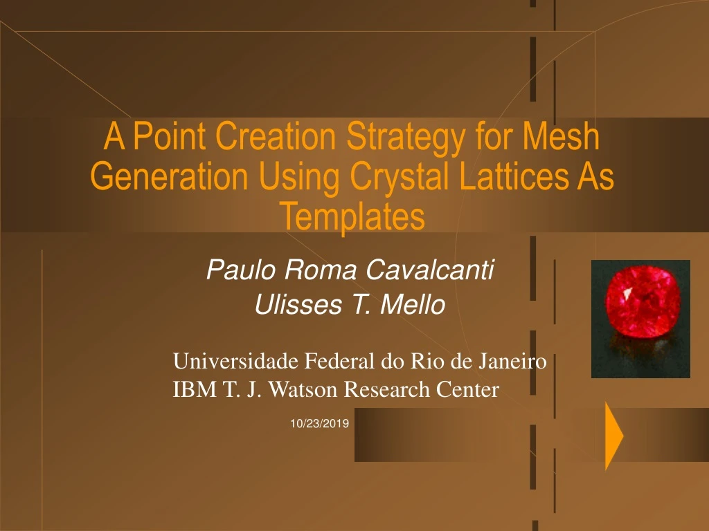 a point creation strategy for mesh generation using crystal lattices as templates