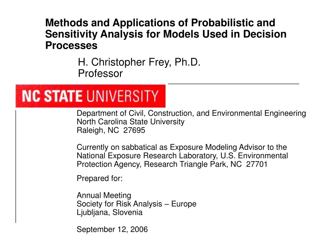 methods and applications of probabilistic
