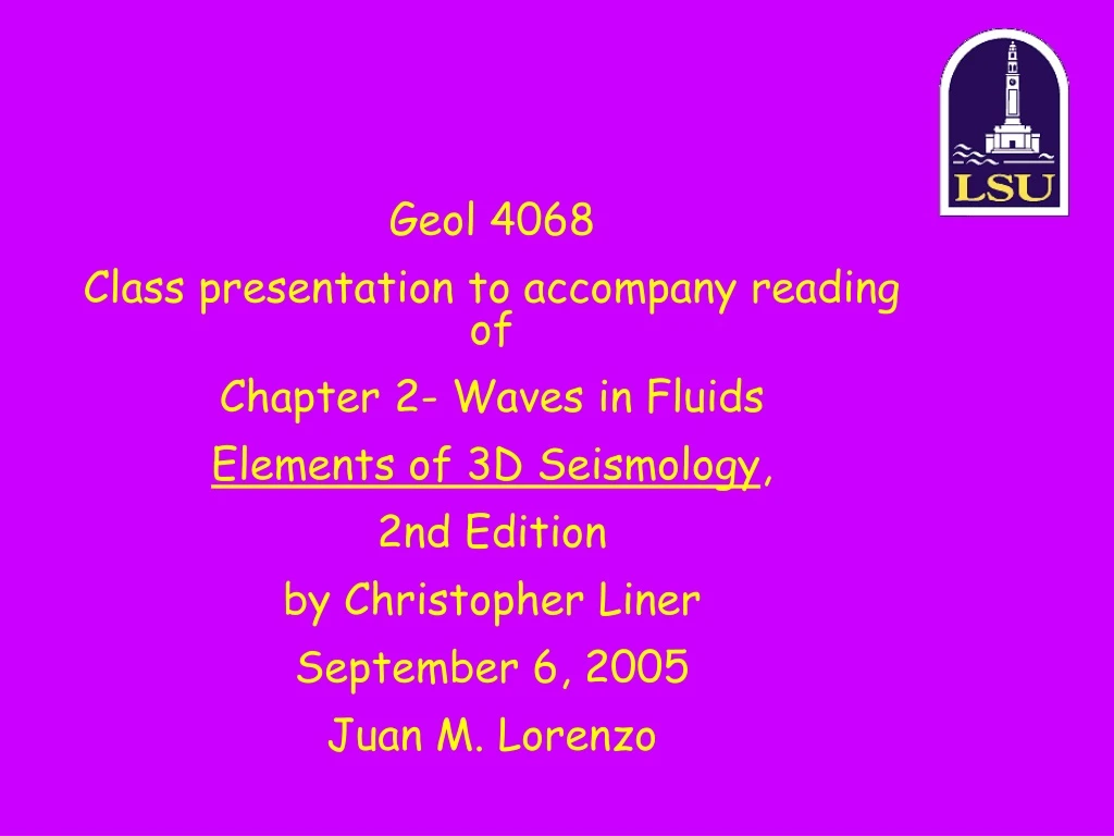 geol 4068 class presentation to accompany reading