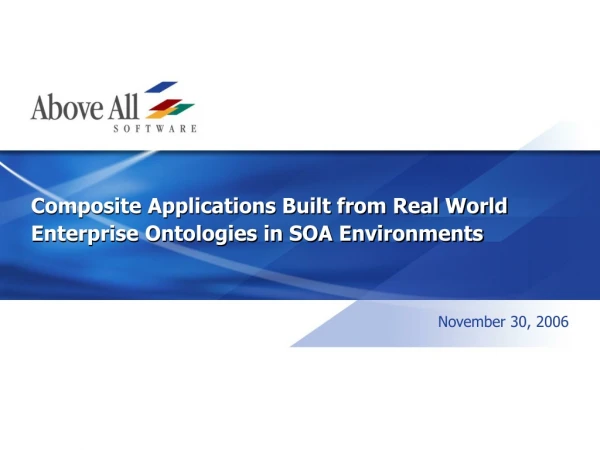 Composite Applications Built from Real World Enterprise Ontologies in SOA Environments
