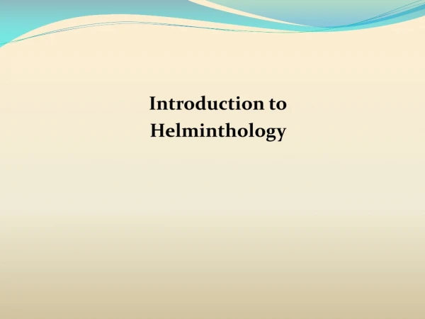 Introduction to Helminthology