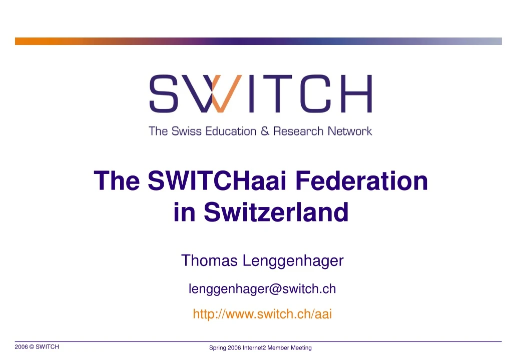 the switchaai federation in switzerland