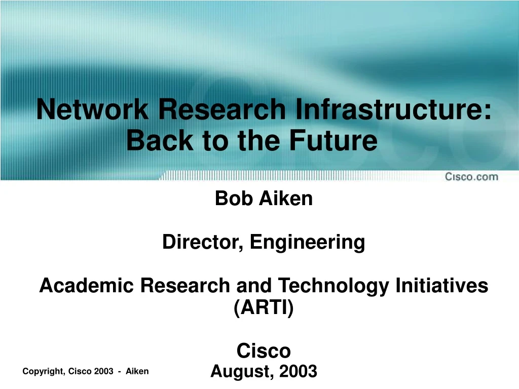 network research infrastructure back