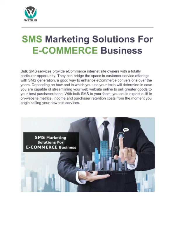SMS Marketing Solutions For E-COMMERCE Business