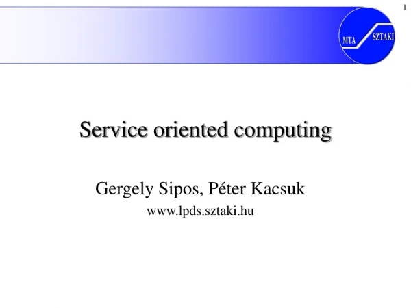 Service oriented computing