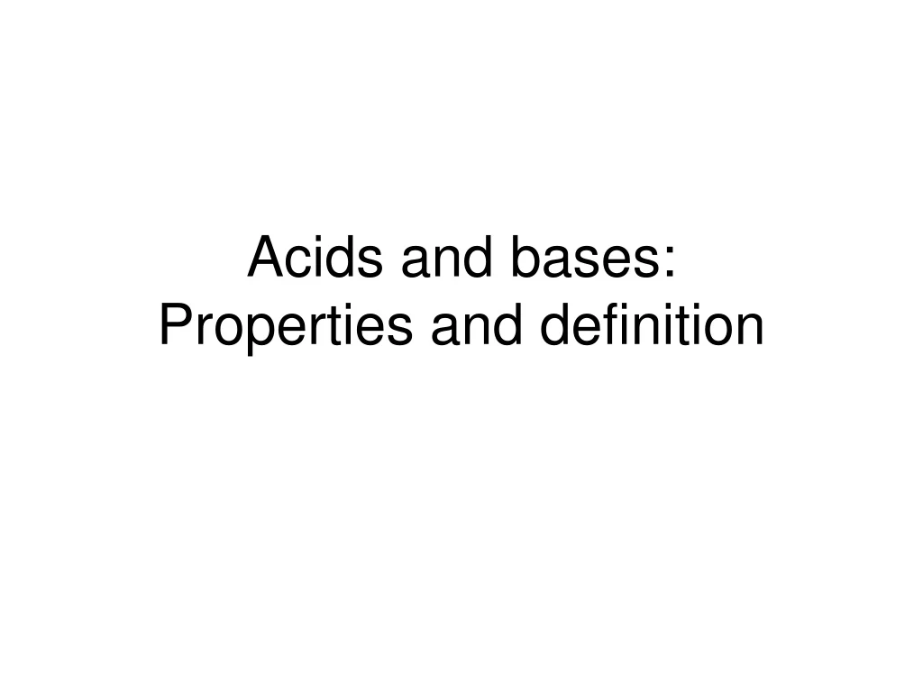 acids and bases properties and definition