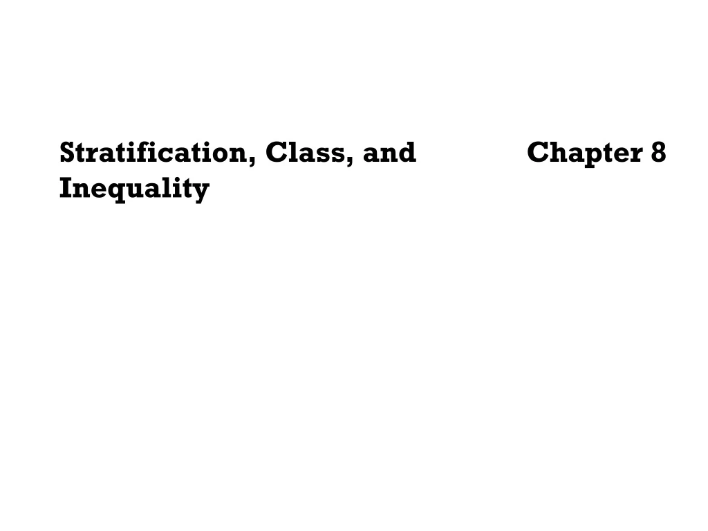 stratification class and inequality
