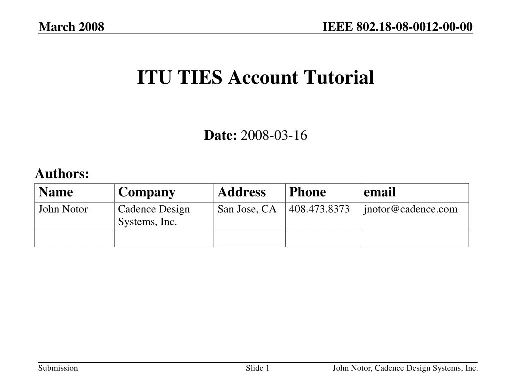 itu ties account tutorial