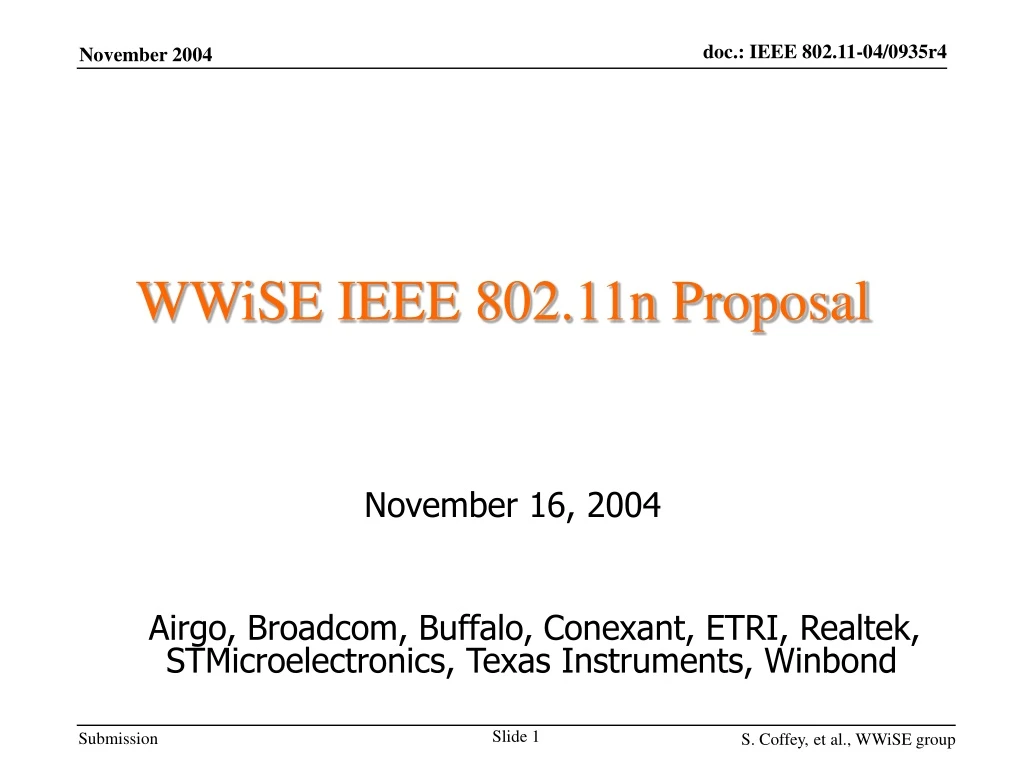 wwise ieee 802 11n proposal