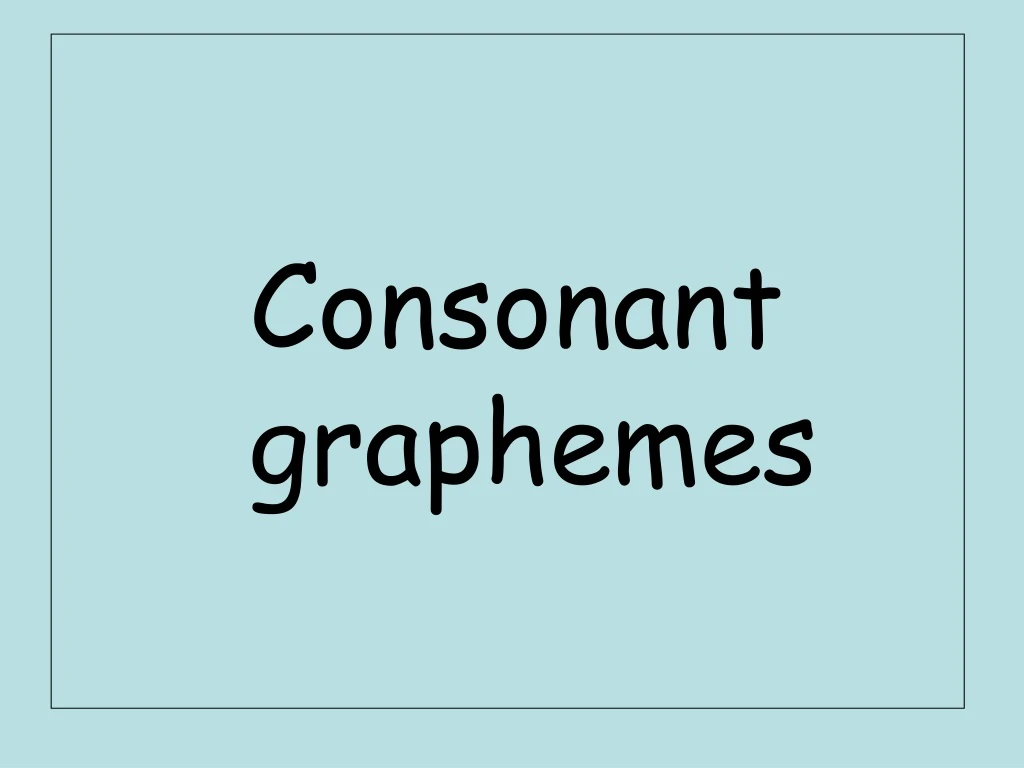 consonant graphemes