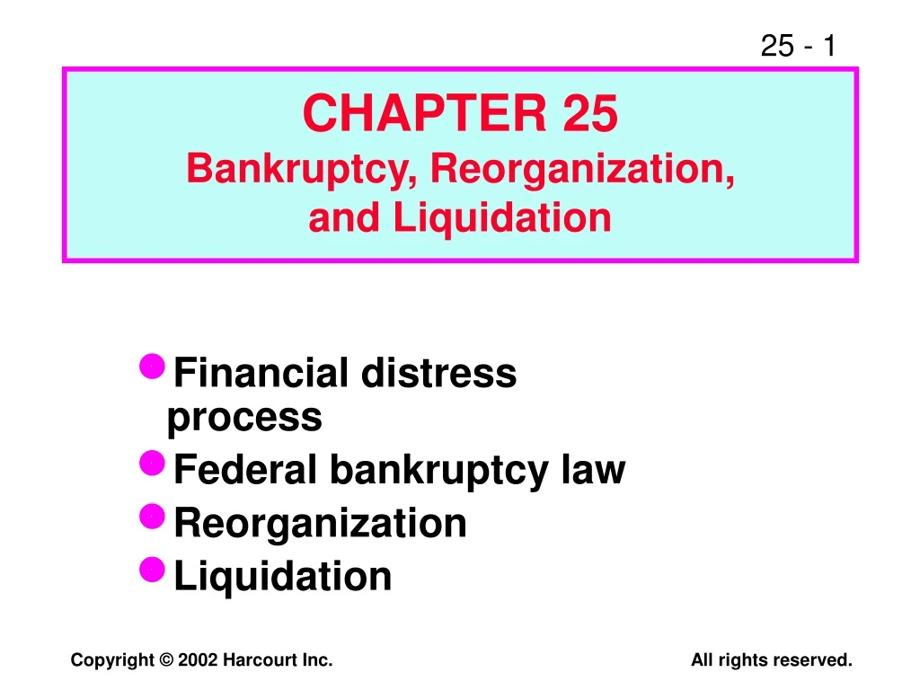 chapter 25 bankruptcy reorganization