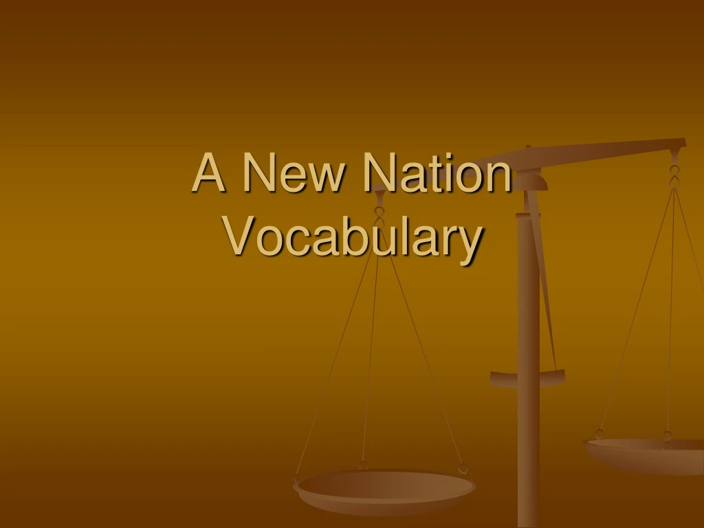 a new nation vocabulary