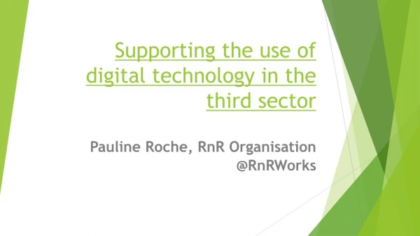 Supporting the use of digital technology in the third sector