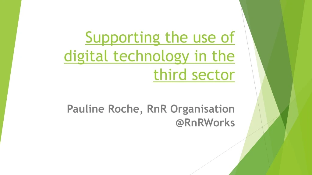 supporting the use of digital technology in the third sector