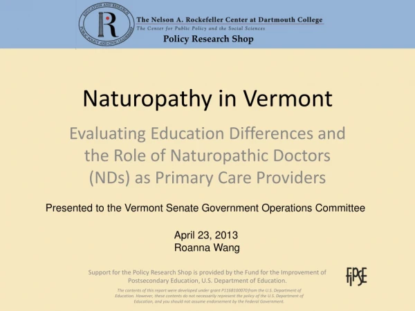 Naturopathy in Vermont