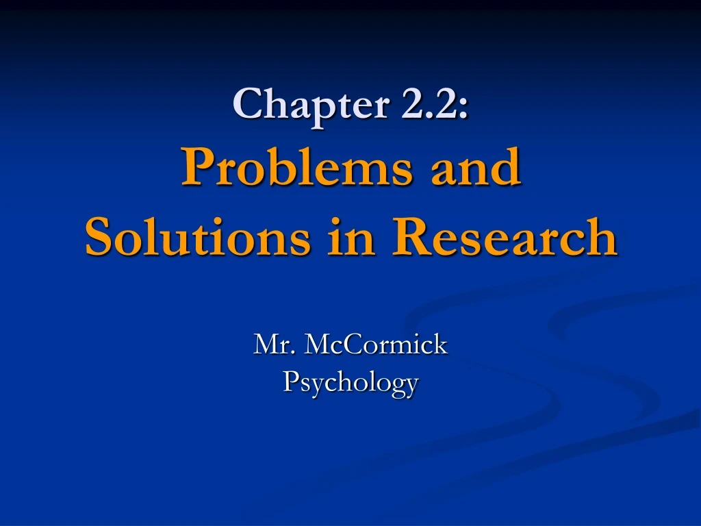 chapter 2 2 problems and solutions in research