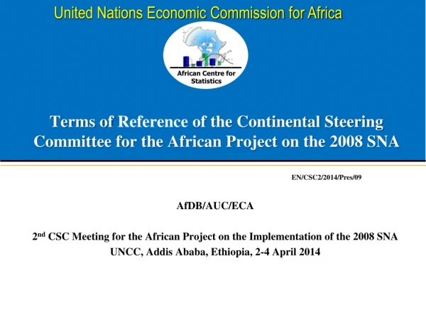Terms of Reference of the Continental Steering Committee for the African Project on the 2008 SNA