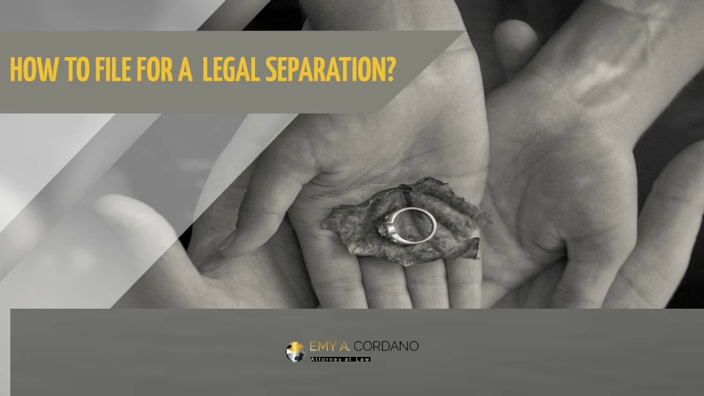 how to file for a legal separation