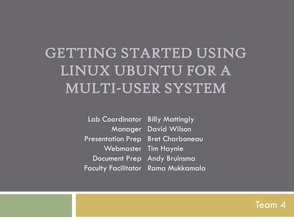 getting started using linux ubuntu for a multi user system