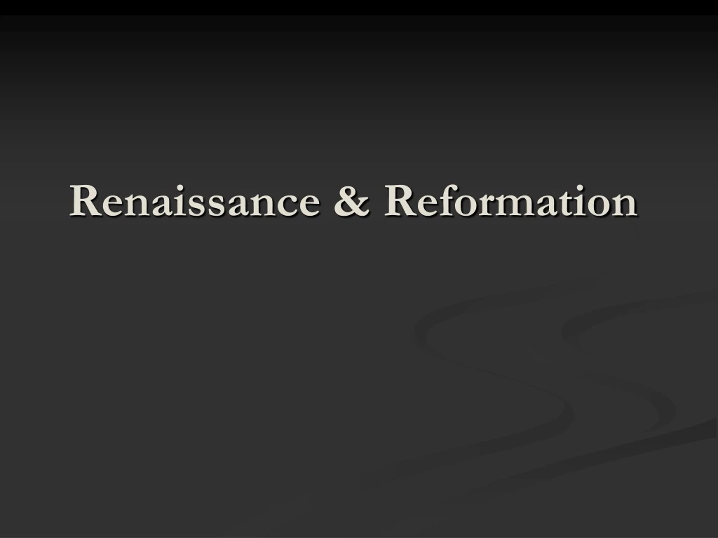renaissance reformation