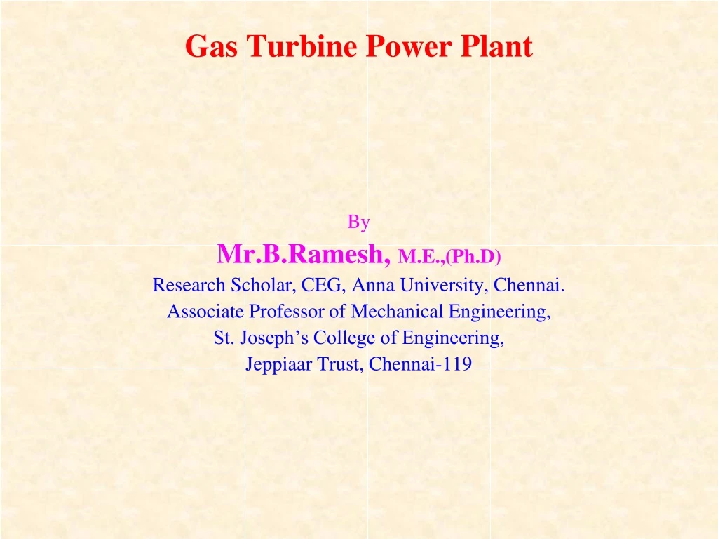 gas turbine power plant