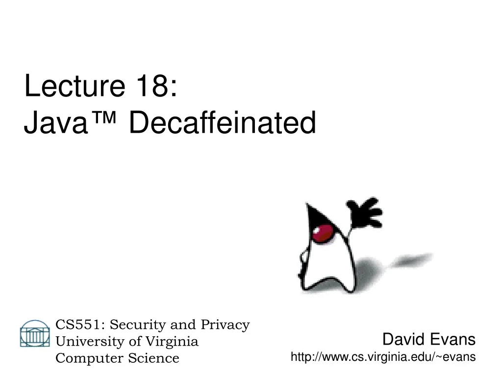 david evans http www cs virginia edu evans