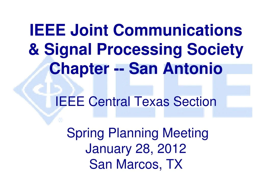 ieee joint communications signal processing