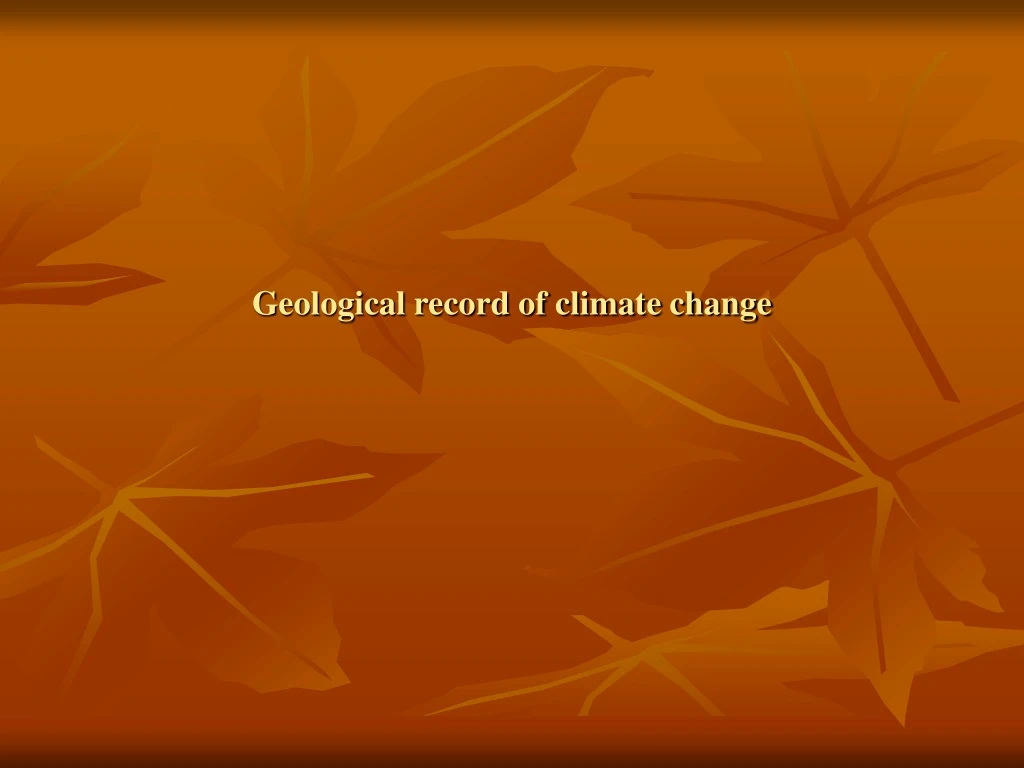 geological record of climate change