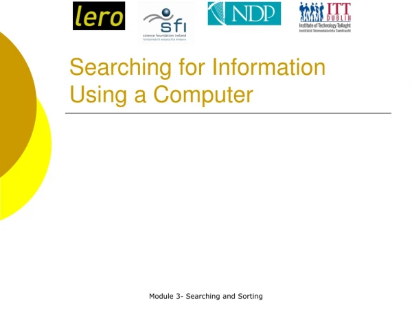 Searching for Information Using a Computer