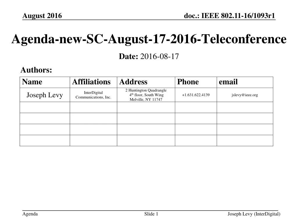 agenda new sc august 17 2016 teleconference